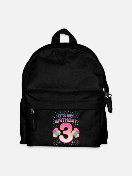 3 Jahre Mädchen It’s My Birthday Kinder Geburtstag - Kinder Rucksack - Schwarz
