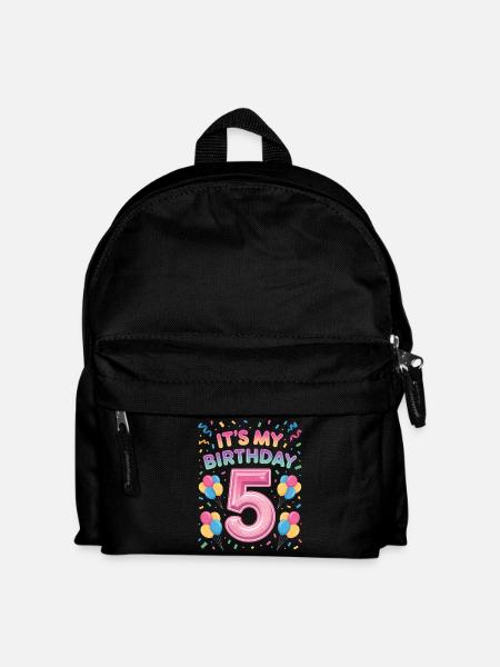 5 Jahre Mädchen It’s My Birthday Kinder Geburtstag - Kinder Rucksack - Schwarz