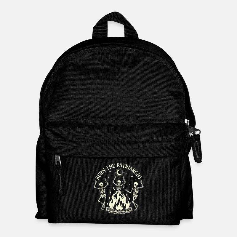Burn The Patriarchy Spooky Halloween Feminist - Kids' Backpack - black