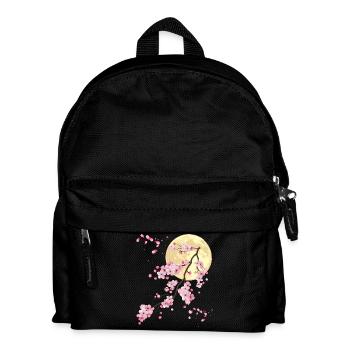 Pleine lune avec fleur de cerisier - Sac à dos Enfant - noir - Devant