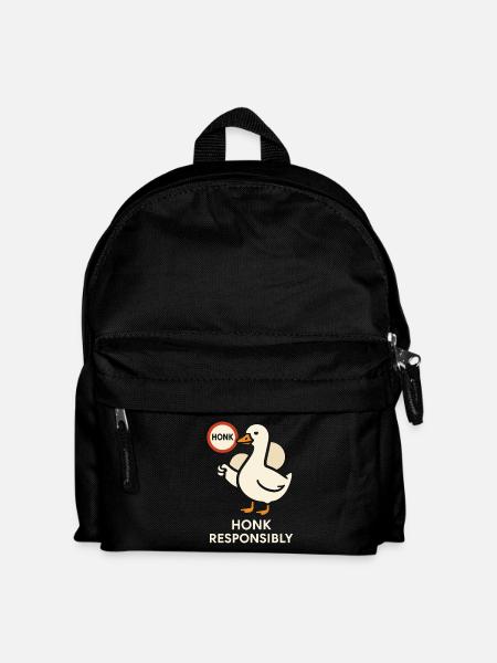 Funny Geese Meme Chaos Honk Certified Silly - Kids' Backpack - black