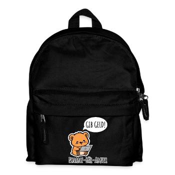 Finanz-Bär-Amter - GIB GELD! - Kinder Rucksack - Schwarz - Vorne