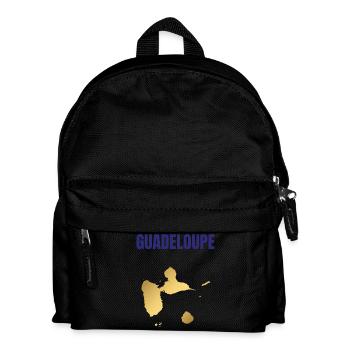 Guadeloupe West Indies Golden Map T-shirt - Kids' Backpack - black - Front