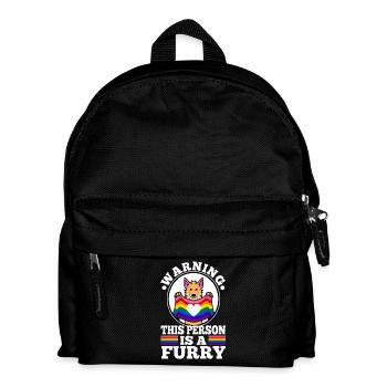 Warning This Person Is A Furry - Kids' Backpack - black - Front