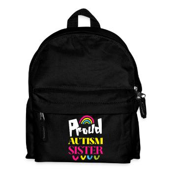 Proud Autism Sister Support autism awareness - Kids' Backpack - black - Front