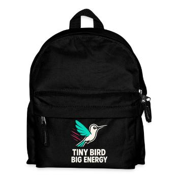 Funny Hummingbird Mem Winziger Vogel Big Energy - Kinder Rucksack - Schwarz - Vorne