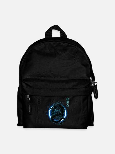 Japanisch neon blauer - Drache - Kinder Rucksack - Schwarz
