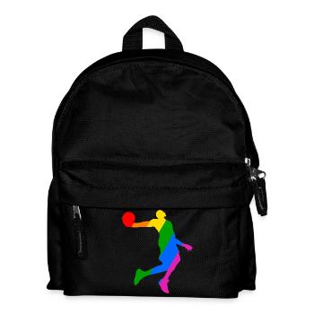Joueur de basket-ball arc-en-ciel - Sac à dos Enfant - noir - Devant