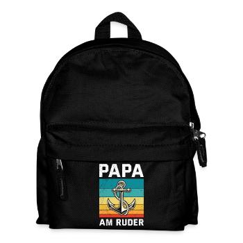 Future Dad DAD AT THE HELM Retro Funny - Kids' Backpack - black - Front