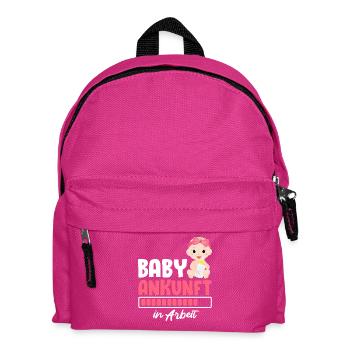 Bald Mama BABY ANKUNFT IN ARBEIT Lustiges - Kinder Rucksack - Fuchsia - Vorne