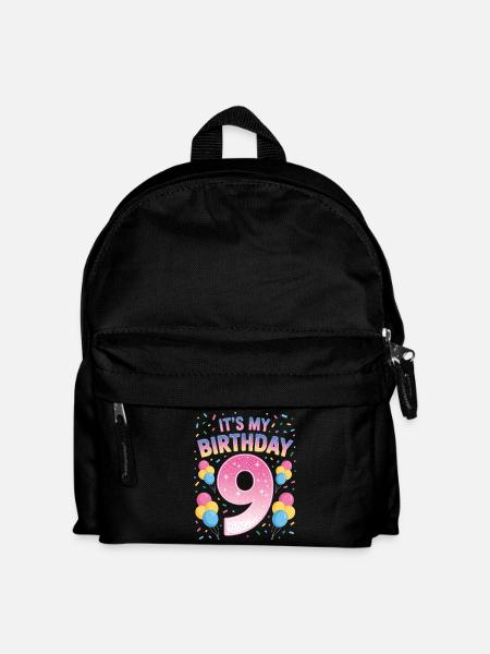 9 Jahre Mädchen It’s My Birthday Kinder Geburtstag - Kinder Rucksack - Schwarz
