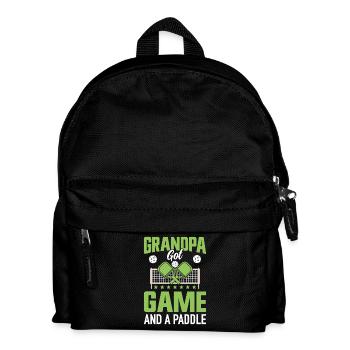 Pickleball Opa Großeltern Paddlespiel Geschenk - Kinder Rucksack - Schwarz - Vorne
