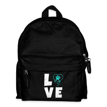Logo d’amour animal avec patte cœur - Sac à dos Enfant - noir - Devant