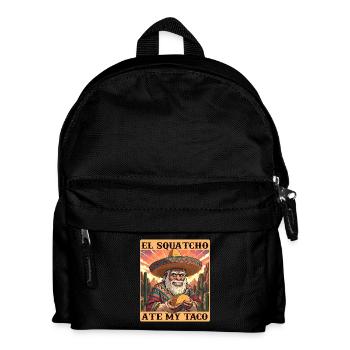 El Squatcho Ate My Taco Humor - Kids' Backpack - black - Front