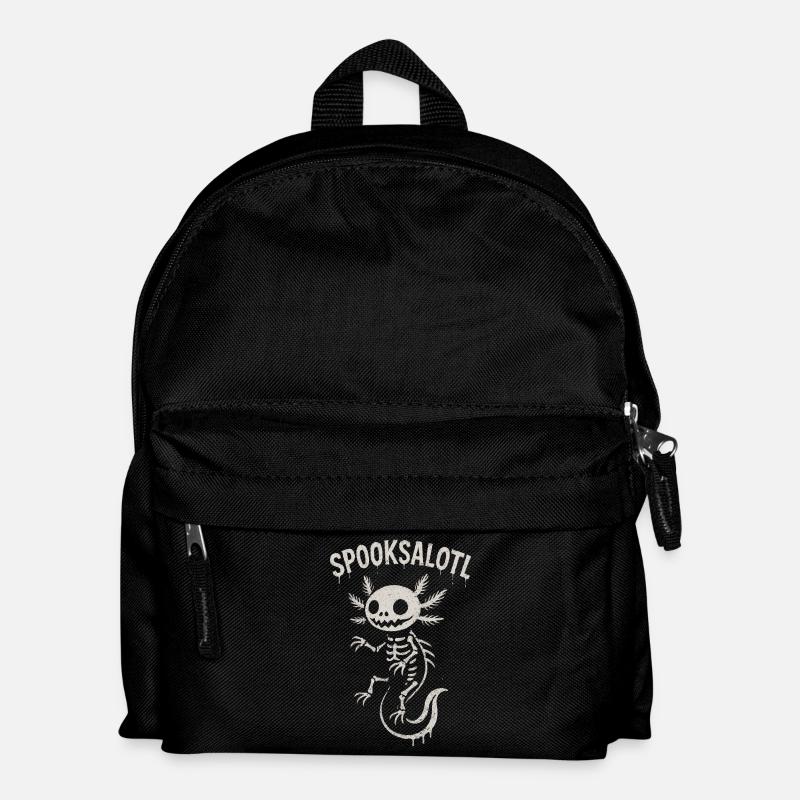 Spooksalotl Skelett Axolotl Halloween - Kinder Rucksack - Schwarz