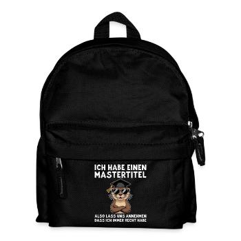 Master's Degree - Funny Otter Master's Degree - Kids' Backpack - black - Front