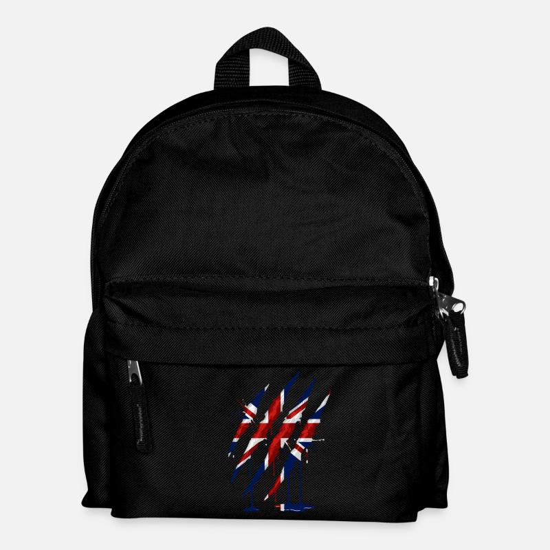 Union Jack Claw Scratch Mark - Kids' Backpack - black