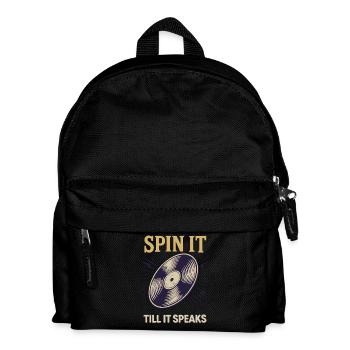 Spin It Till It Speaks Vinyl Record Lovers - Kids' Backpack - black - Front