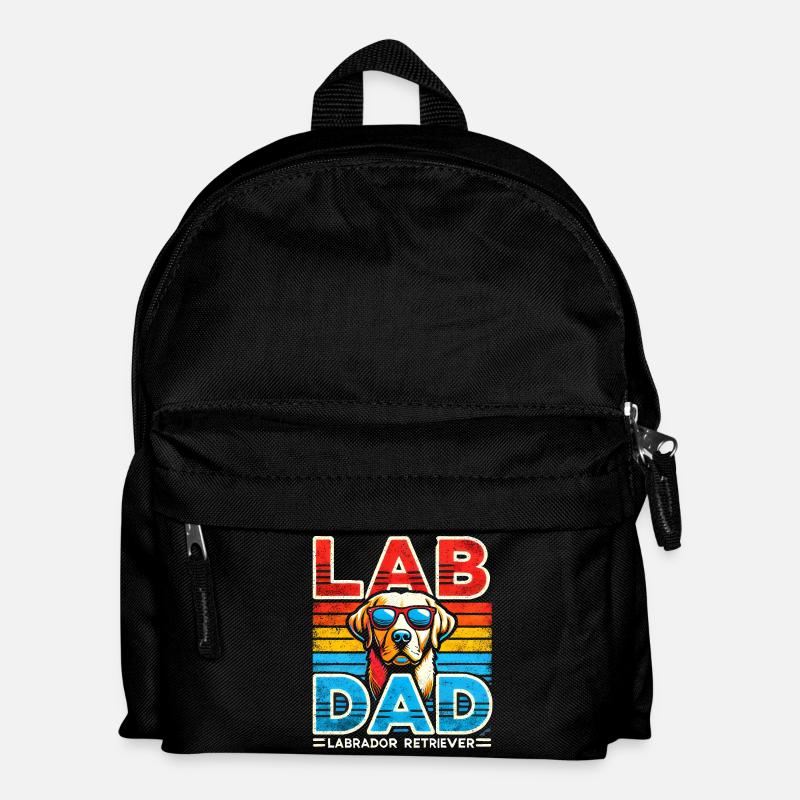 Labrador Dad Retro Sunglasses - Kids' Backpack - black