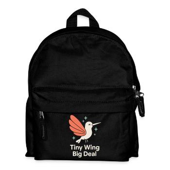 Funny Hummingbird Mem Winziger Vogel Big Energy - Kinder Rucksack - Schwarz - Vorne