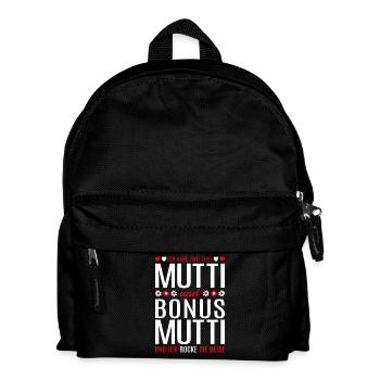 Mama Mutti Mutter Bonus Mama Muttertag Geschenk - Kinder Rucksack - Schwarz - Vorne