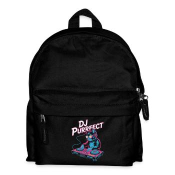 DJ PURRRFECT Katze DJ Mit Mischpult Rave - Kinder Rucksack - Schwarz - Vorne