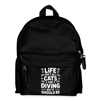 Diving Saying Cats Funny Diving Gift - Kids' Backpack - black - Front