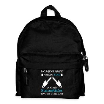 Forestry worker lumberjack forester felling trees - Kids' Backpack - black - Front