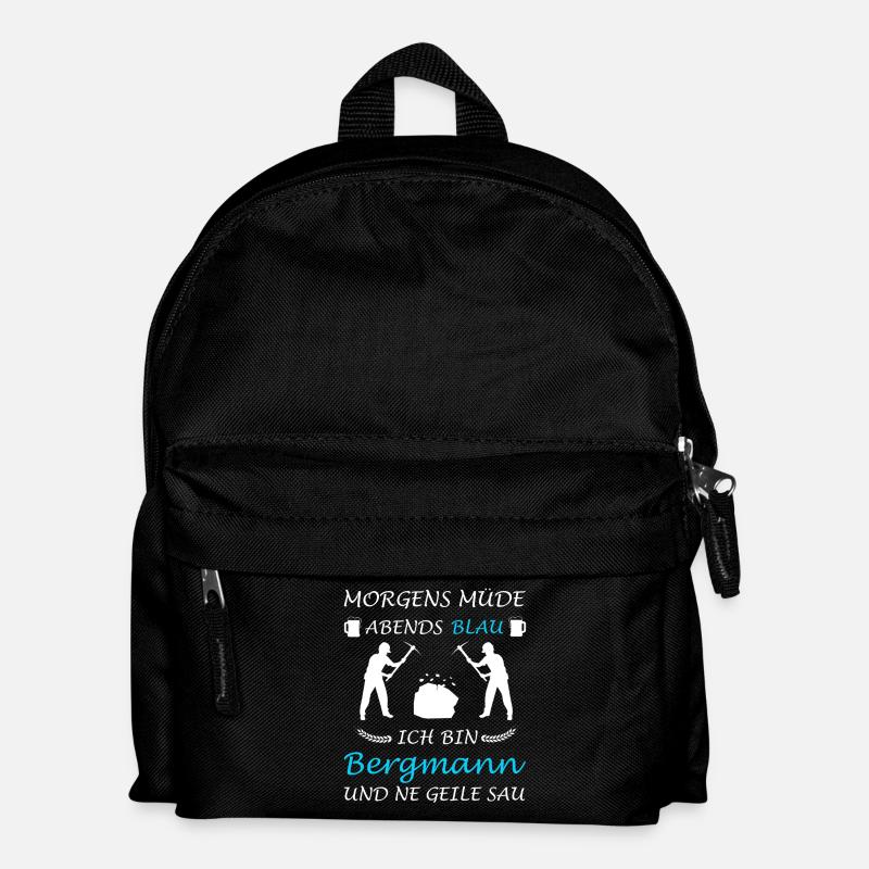 Bergmann Bergarbeiter Kumpel Kohle Miene - Kinder Rucksack - Schwarz