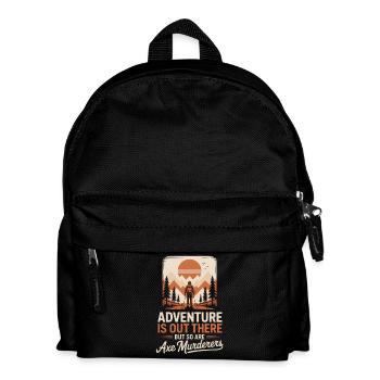 Adventure Out There in Retro Wilderness - Kids' Backpack - black - Front