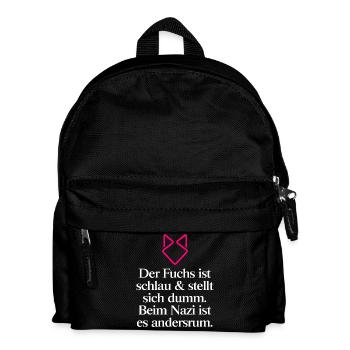 Gegen Rechts - Kinder Rucksack - Schwarz - Vorne