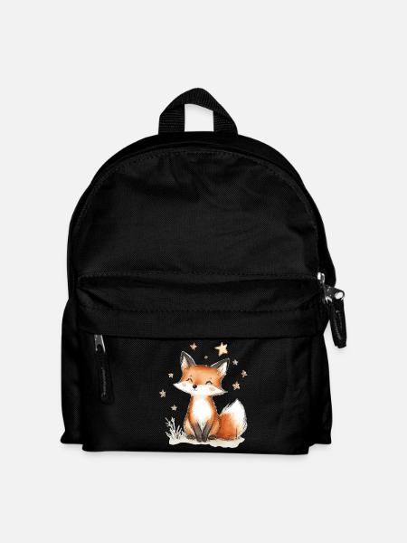 Fuchs und Sterne - Kinder Rucksack - Schwarz