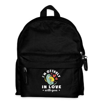 Seeotter Cartoon Verliebt - Kinder Rucksack - Schwarz - Vorne