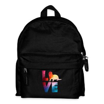 Sea Otter Cartoon Colorful Love - Kids' Backpack - black - Front