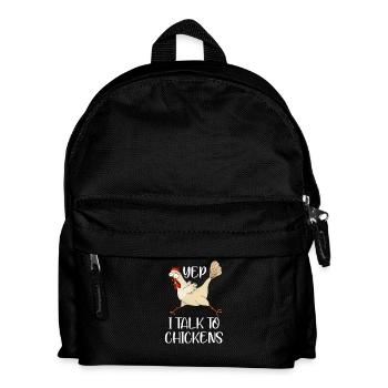 Ich spreche mit Hühnchen - Kinder Rucksack - Schwarz - Vorne