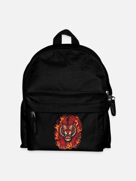 Fire Tiger Spirit Design - Kids' Backpack - black