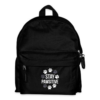 Stay Pawsitive Pawprints Tee - Kids' Backpack - black - Front