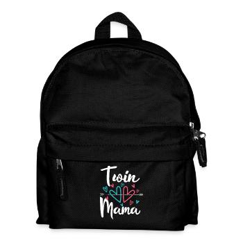 Zwillingsmama Schwangerschaft Mom of Twins - Kinder Rucksack - Schwarz - Vorne