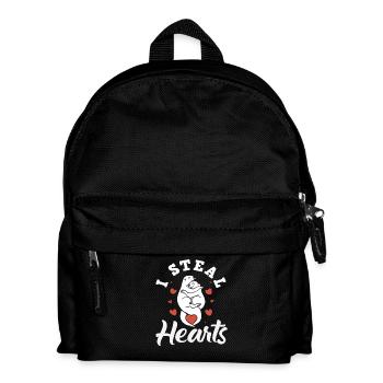 Sea Otter Cartoon Hearts - Kids' Backpack - black - Front