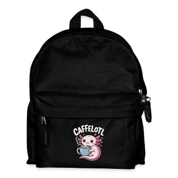 Caffelotl Axolotl Mit Kaffee Koffein Humor - Kinder Rucksack - Schwarz - Vorne