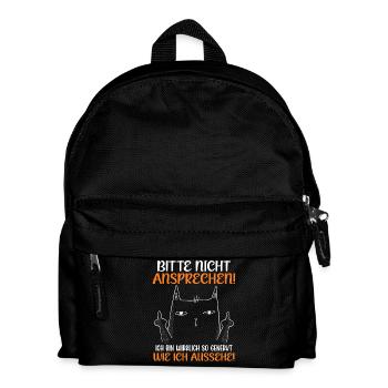 Malle BITTE NICHT ANSPRECHEN Lustiges - Kinder Rucksack - Schwarz - Vorne