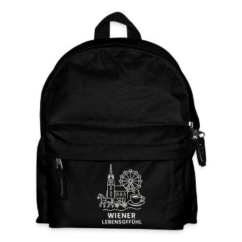 Wiener Lebensgefühl Collage - Kinder Rucksack - Schwarz - Vorne
