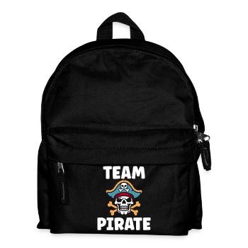 Pirate skull and TEAM PIRATE logo - Kids' Backpack - black - Front