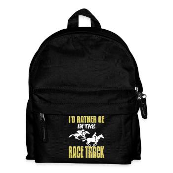 Wishing for Trackside Thrills and Racing Horses - Kids' Backpack - black - Front
