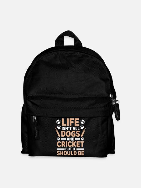 Cricket Spruch Hunde Lustiges Cricket Geschenk - Kinder Rucksack - Schwarz