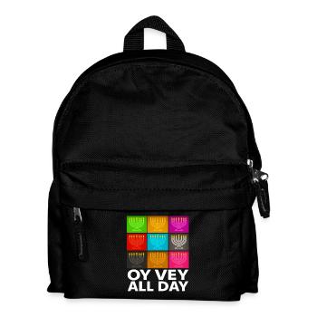 Oy Vey Toute la journée Drôle Hanoukka cadeau Idée de Costume - Sac à dos Enfant - noir - Devant