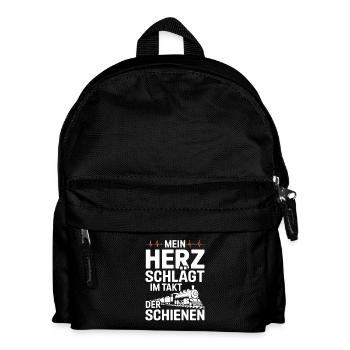 My heart beats to the beat of the railroad - Kids' Backpack - black - Front