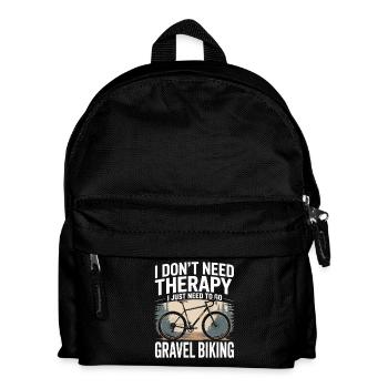 Gravelbike Spruch – Therapie? Lieber Biken! - Kinder Rucksack - Schwarz - Vorne