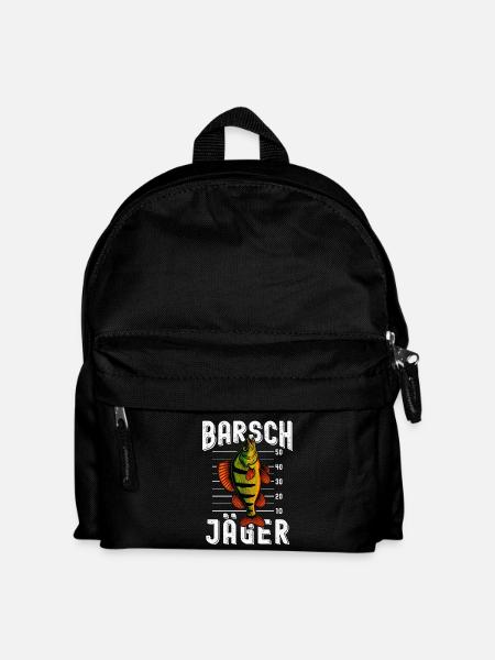 Barsch Jäger Barschangler Barsch Flussbarsch Angel - Kinder Rucksack - Schwarz