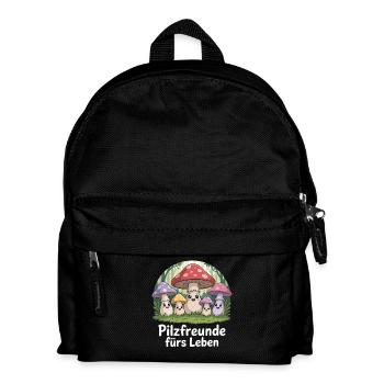 Pilzsammler Pilze Sammeln Pilzjäger Wald - Kinder Rucksack - Schwarz - Vorne